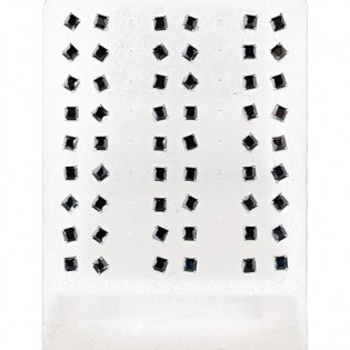 Ασημένιο καρφωτό σκουλαρίκι με μαύρη πέτρα