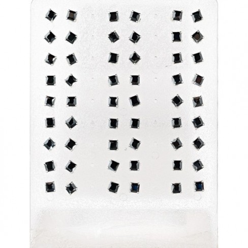 Ασημένιο καρφωτό σκουλαρίκι με μαύρη πέτρα