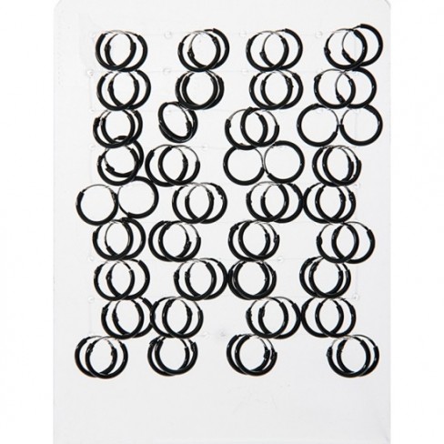 Ασημένιο κρικάκι 10mm σε μαύρο χρώμα