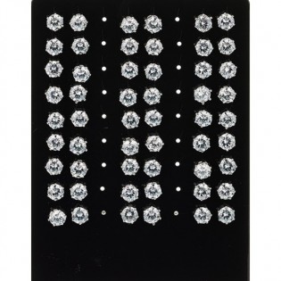 Ασημένιο καρφωτό σκουλαρίκι με λευκή πέτρα 6mm