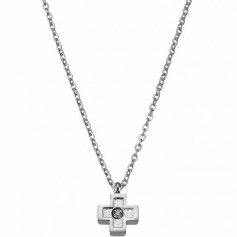 Κολιέ ατσάλινο 316L σε ασημί με σταυρό