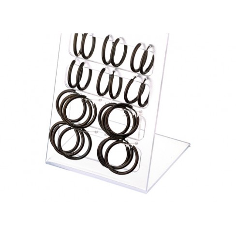 Σκουλαρίκια ατσάλινα κρικάκια  σε μαύρο χρώμα(18mm)