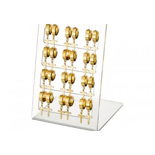 Σκουλαρίκια ατσάλινα κρικάκια με σταυρό σε χρυσό χρώμα Σκουλαρίκια ατσάλινα κρικάκια με σταυρό σε χρυσό χρώμα