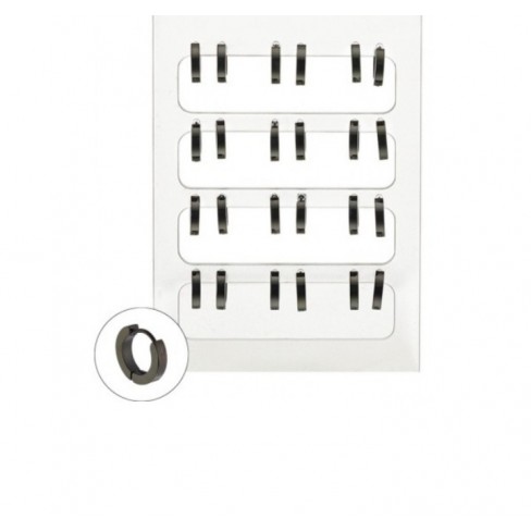 Σκουλαρίκια ατσάλινα κρικάκια  σε μαύρο χρώμα(ατρύπητο)