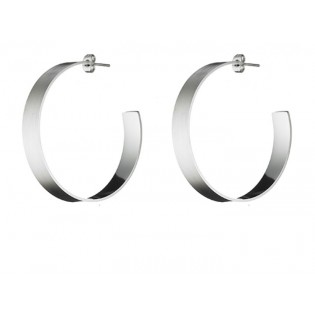 Σκουλαρίκια κρίκοι ατσάλινοι 316L σε ασημί πλακέ 5cm Σκουλαρίκια κρίκοι ατσάλινοι 316L σε ασημί πλακέ 5cm