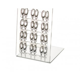 Σκουλαρίκια ατσάλινα κρικάκια  σε ασημί χρώμα με σταυρό